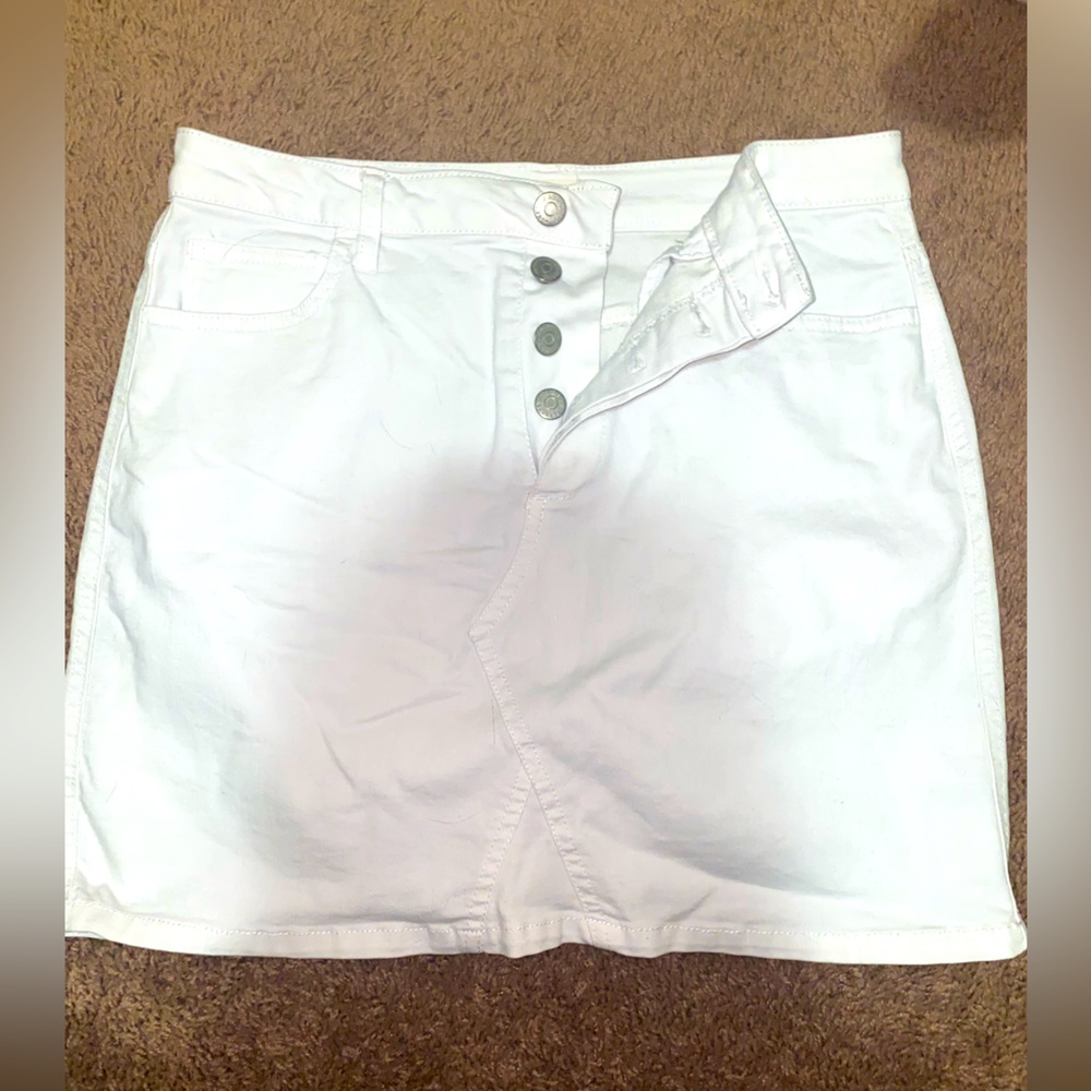 White jean skirt